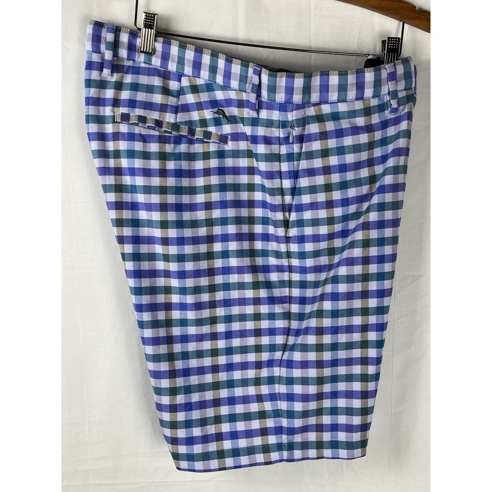 Tommy Bahama Men's, Beach Driver Check Shorts Purple Blue Size 40